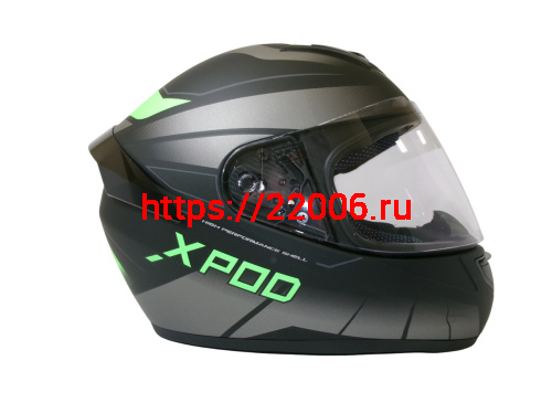 Шлем TVS RACING (Индия) XPOD DULL BLACK NEON GREEN размер M фото 4 Шлем TVS RACING (Индия) XPOD DULL BLACK NEON GREEN размер M фото 4