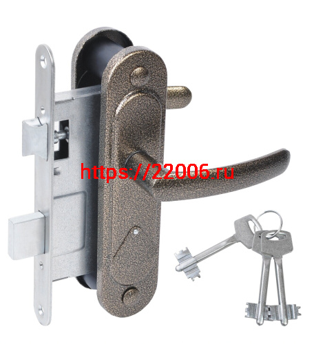 Замок Absolyute (Абсолют) врезной сувальдный с защёлкой в комплекте с ручкой ЗВ9.2-08 (бронза), 3 кл. Замок Absolyute (Абсолют) врезной сувальдный с защёлкой в комплекте с ручкой ЗВ9.2-08 (бронза), 3 кл.