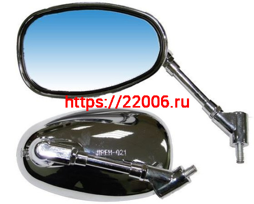 Зеркала заднего вида №17 пластик хром овал стойка с шарниром М10 Зеркала заднего вида №17 пластик хром овал стойка с шарниром М10