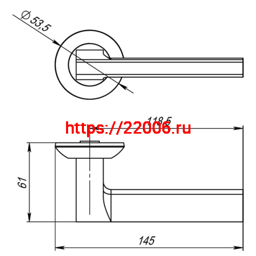 Ручка Punto (Пунто) раздельная R.TL54.BLADE (BLADE TL) BL-24 черный фото 2 Ручка Punto (Пунто) раздельная R.TL54.BLADE (BLADE TL) BL-24 черный фото 2