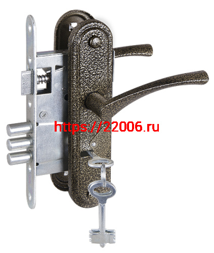 Замок Zenit (Зенит) врезной сувальдный с защёлкой в комплекте с ручкой ЗВ9-4-2 (бронза), 3кл. Замок Zenit (Зенит) врезной сувальдный с защёлкой в комплекте с ручкой ЗВ9-4-2 (бронза), 3кл.