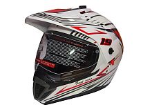 Шлем туринг (кросс со стекл.и оч) COBRA JK103DV,бело-чер.-крас(1),черн мат(3),черн.глянц(5),размер L
