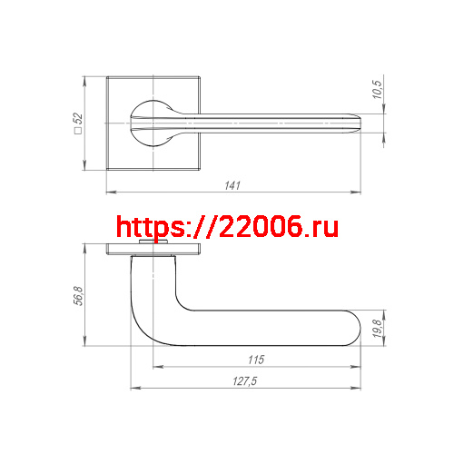 Ручка Punto (Пунто) раздельная K.ARC.Q52.ASPECT SSC-16 сатин.хром фото 2 Ручка Punto (Пунто) раздельная K.ARC.Q52.ASPECT SSC-16 сатин.хром фото 2