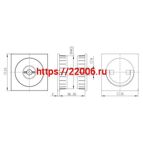 Ручка поворотная Armadillo (Армадилло) для раздвижных дверей SH.QUADRO55.BK8 BL-26 черный фото 3 Ручка поворотная Armadillo (Армадилло) для раздвижных дверей SH.QUADRO55.BK8 BL-26 черный фото 3