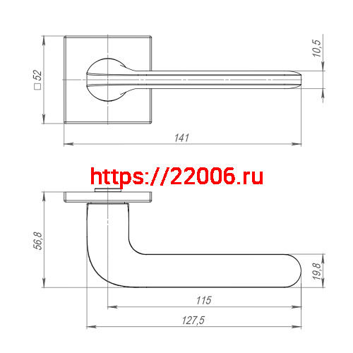 Ручка Punto (Пунто) раздельная K.ARC.Q52.ASPECT SN-3 мат.никель фото 2 Ручка Punto (Пунто) раздельная K.ARC.Q52.ASPECT SN-3 мат.никель фото 2
