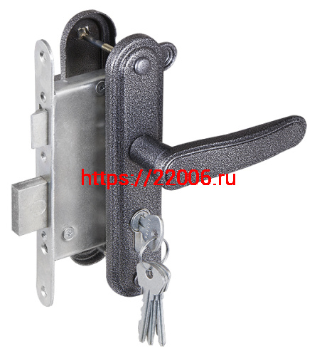 Замок Zenit (Зенит) врезной цилиндровый с защёлкой в комплекте с ручкой ЗВ4-3.03 (серебро), 4 кл. Замок Zenit (Зенит) врезной цилиндровый с защёлкой в комплекте с ручкой ЗВ4-3.03 (серебро), 4 кл.