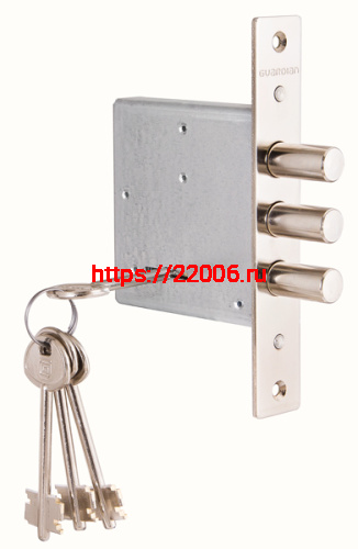 Замок Guardian (Гардиан) врезной сувальдный ЗВ 10.01 (без отв. планки), 4 кл. /128:3930/