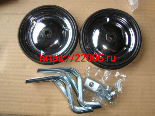 Колеса боковые для детского велосипеда 20" металлические (2 колеса +2 кронштена, крепеж) (ETW-2) Колеса боковые для детского велосипеда 20" металлические (2 колеса +2 кронштена, крепеж) (ETW-2)