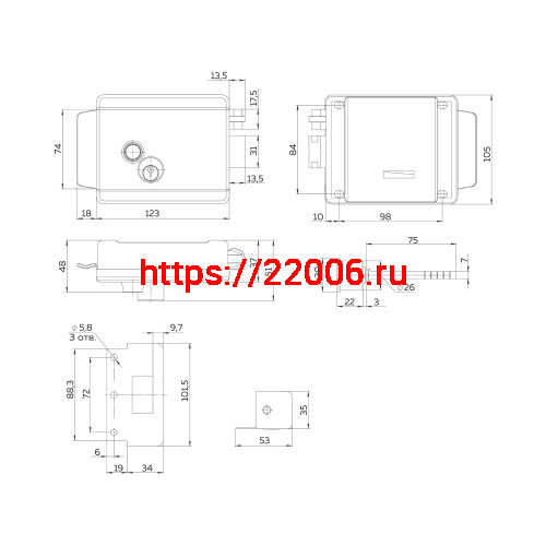 Замок Fuaro (Фуаро) накладной электромеханический FUARO-2369 INOX фото 4