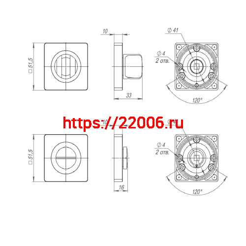 Ручка Punto (Пунто) поворотная BK6.K.ZQ51 (BK6 ZQ ) BL-24 черный фото 3