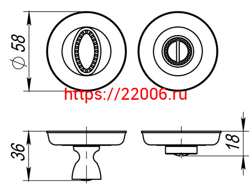 Ручка Fuaro (Фуаро) поворотная BK6.R.SM58 (BK6 SM) AB-7 матовая бронза фото 3 Ручка Fuaro (Фуаро) поворотная BK6.R.SM58 (BK6 SM) AB-7 матовая бронза фото 3