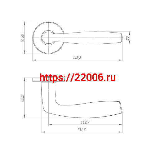 Ручка Punto (Пунто) раздельная R.ARC.R52.FORTUNA CP-8 хром фото 2 Ручка Punto (Пунто) раздельная R.ARC.R52.FORTUNA CP-8 хром фото 2