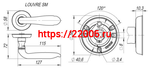 Ручка Fuaro (Фуаро) раздельная R.SM58.LOUVRE (LOUVRE SM) AS-3 античное серебро фото 2 Ручка Fuaro (Фуаро) раздельная R.SM58.LOUVRE (LOUVRE SM) AS-3 античное серебро фото 2