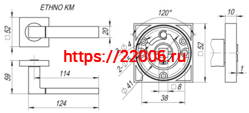 Ручка Fuaro (Фуаро) раздельная K.KM52.ETHNO (ETHNO KM) SN/CP-3 матовый никель/хром фото 4 Ручка Fuaro (Фуаро) раздельная K.KM52.ETHNO (ETHNO KM) SN/CP-3 матовый никель/хром фото 4
