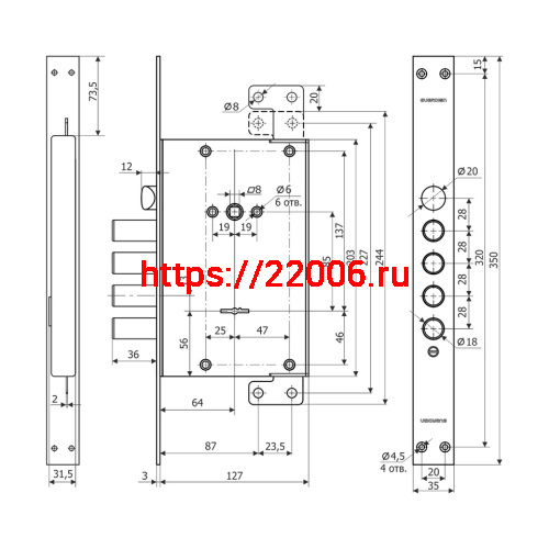 Замок Guardian (Гардиан) врезной сувальдный с защёлкой ЗВ 71.14 Т с тягами, 5 кл. /128:4136/ фото 3 Замок Guardian (Гардиан) врезной сувальдный с защёлкой ЗВ 71.14 Т с тягами, 5 кл. /128:4136/ фото 3