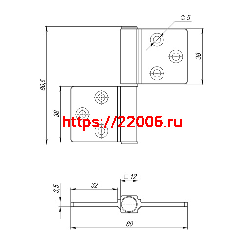Петля Armadillo (Армадилло) универсальная флажковая FL.IN3800.US BL черный фото 3 Петля Armadillo (Армадилло) универсальная флажковая FL.IN3800.US BL черный фото 3