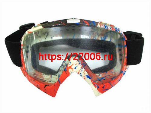 Очки J-8 оправа красно-черная, линза прозрачная, резинка черная Очки J-8 оправа красно-черная, линза прозрачная, резинка черная