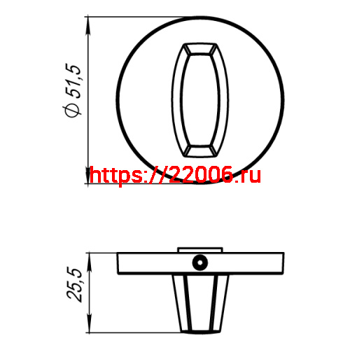 Ручка Armadillo (Армадилло) поворотная BK6.R.URS52 (WC-BOLT BK6 URS) AB-7 бронза фото 2 Ручка Armadillo (Армадилло) поворотная BK6.R.URS52 (WC-BOLT BK6 URS) AB-7 бронза фото 2