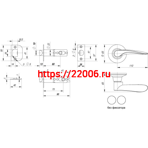 Ручка Punto (Пунто) защелка DK620 SN-PS (6020 SN-P) (без фик.) мат. никель фото 3 Ручка Punto (Пунто) защелка DK620 SN-PS (6020 SN-P) (без фик.) мат. никель фото 3