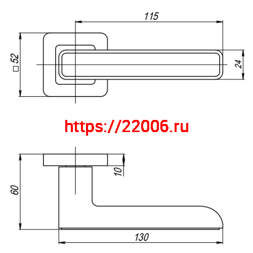 Ручка Punto (Пунто) раздельная MARS QR/HD GR/CP-23 графит/хром фото 3