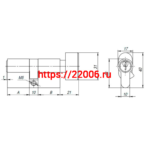 Цилиндровый Ajax (Аякс) механизм (AX102/70) AX1002Knob70 (30+10+30) PB латунь с вертушкой фото 3 Цилиндровый Ajax (Аякс) механизм (AX102/70) AX1002Knob70 (30+10+30) PB латунь с вертушкой фото 3