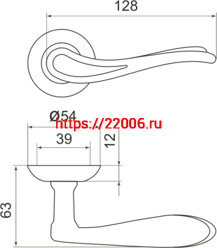 Ручка Armadillo (Армадилло) раздельная Octan LD64-1SG/GP-4 мат золото/золото фото 3