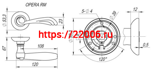 Ручка Fuaro (Фуаро) раздельная R.RM54.OPERA (OPERA RM) AB/GP-7 бронза/золото фото 2 Ручка Fuaro (Фуаро) раздельная R.RM54.OPERA (OPERA RM) AB/GP-7 бронза/золото фото 2