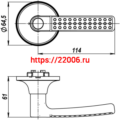 Ручка Punto (Пунто) защелка DK626 CP-ET (6026 CP-E) (кл./фик.) хром фото 3