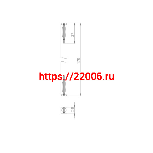 Квадрат Ajax (Аякс) для ручек Spindle 8х170 мм фото 2