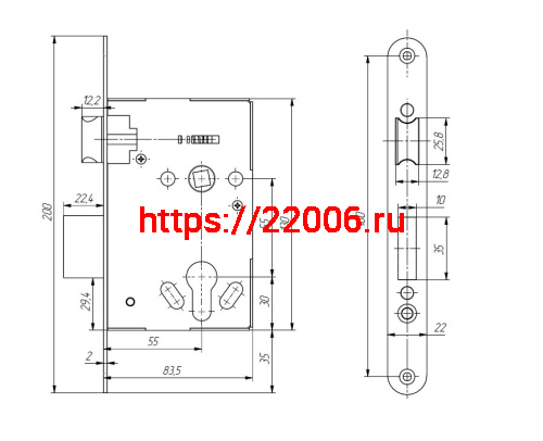 Корпус Absolyute (Абсолют) врезного замка ЗВ4.011 фото 2 Корпус Absolyute (Абсолют) врезного замка ЗВ4.011 фото 2