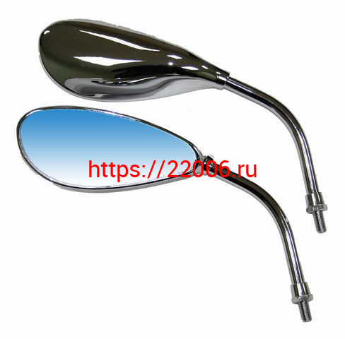 Зеркала заднего вида №20 металл хром капля М8 (ослиные уши) Зеркала заднего вида №20 металл хром капля М8 (ослиные уши)