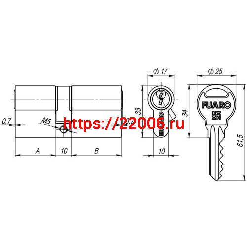 Цилиндровый Fuaro (Фуаро) механизм (R300/60) R3000Key60(25+10+25) CP хром 5Key фото 2 Цилиндровый Fuaro (Фуаро) механизм (R300/60) R3000Key60(25+10+25) CP хром 5Key фото 2