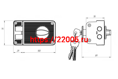 Замок Zenit (Зенит) накладной ЗН 1-3 серебро фото 2