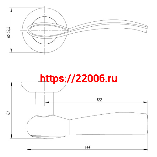 Ручка Punto (Пунто) раздельная FENIX ZR SN/CP-3 матовый никель/хром фото 3