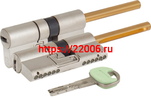 Цилиндровый механизм Mottura (Моттура) под вертушку (дл. шток) C48P313101 (62 мм/26+10+26), МАТ.НИКЕЛЬ