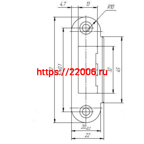 Ответная Punto (Пунто) планка SP-R72/R20 SN для дверей с четвертью тех. упаковка фото 2 Ответная Punto (Пунто) планка SP-R72/R20 SN для дверей с четвертью тех. упаковка фото 2