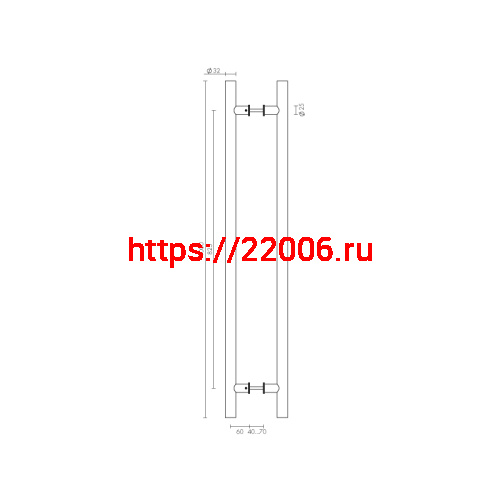 Ручка-скоба Fuaro (Фуаро) PULL.PH25/825.22 INOX 304 (PH-22-25/825-INOX) фото 3 Ручка-скоба Fuaro (Фуаро) PULL.PH25/825.22 INOX 304 (PH-22-25/825-INOX) фото 3