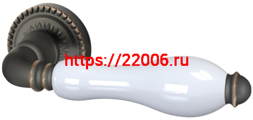 Ручка Armadillo (Армадилло) раздельная Silvia CL1/HD ABL-18/WP-109 Темная медь/бел. фарфор