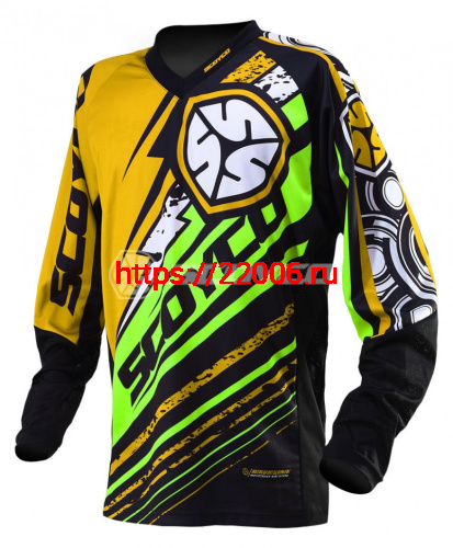 Футболка для мотокросса (Джерси) T200 зеленая (L) Scoyco