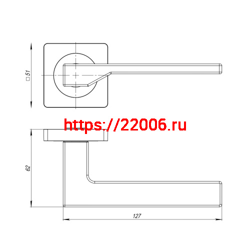 Ручка Ajax (Аякс) раздельная K.JK51.LEVEL (LEVEL JK) SSC-16 сатинированный хром фото 2