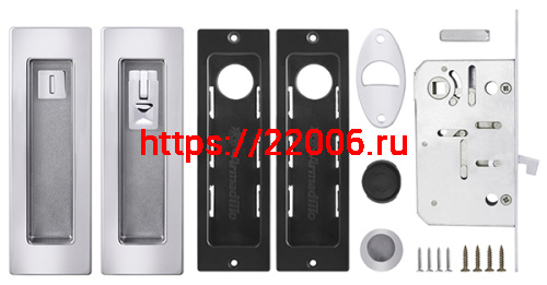 Защелка Armadillo (Армадилло) с ручками для раздвижных дверей SH.URB153.KIT011-BK (SH011 URB) СP-8 хром фото 2 Защелка Armadillo (Армадилло) с ручками для раздвижных дверей SH.URB153.KIT011-BK (SH011 URB) СP-8 хром фото 2