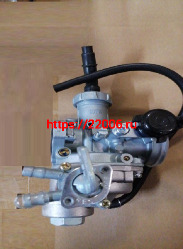 Карбюратор ACTIVE 125 PZ-22 (ATV CT110) бензокран встроен в карбюратор, 2 штуцера, d-22mm Карбюратор ACTIVE 125 PZ-22 (ATV CT110) бензокран встроен в карбюратор, 2 штуцера, d-22mm