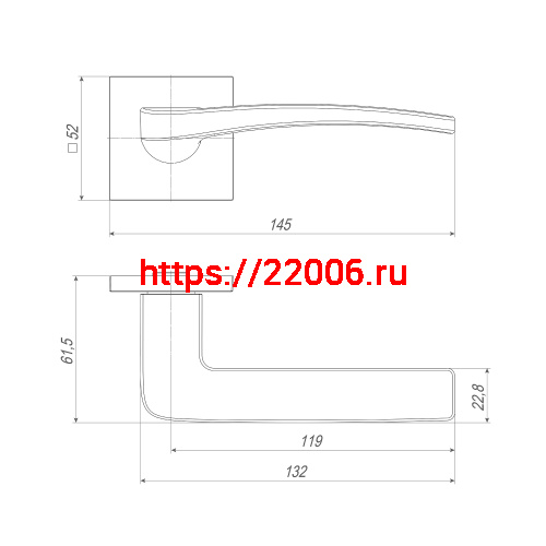 Ручка Ajax (Аякс) раздельная K.JS51.FAME (FAME JS) CP-8 хром фото 2