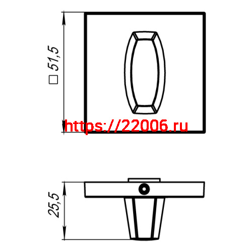 Ручка Armadillo (Армадилло) поворотная BK6.K.USS52 (WC-BOLT BK6 USS) SN-3 матовый никель фото 2 Ручка Armadillo (Армадилло) поворотная BK6.K.USS52 (WC-BOLT BK6 USS) SN-3 матовый никель фото 2