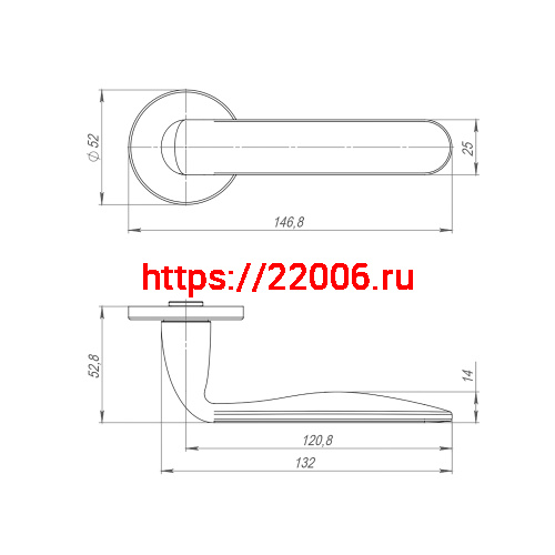 Ручка Punto (Пунто) раздельная R.ARC.R52.EXTRA CP-8 хром фото 2 Ручка Punto (Пунто) раздельная R.ARC.R52.EXTRA CP-8 хром фото 2