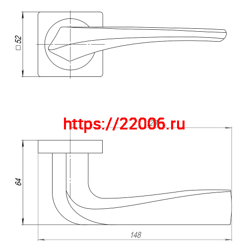 Ручка Punto (Пунто) раздельная K.QR52.METEOR (METEOR QR) GR/CP-23 графит/хром фото 2 Ручка Punto (Пунто) раздельная K.QR52.METEOR (METEOR QR) GR/CP-23 графит/хром фото 2