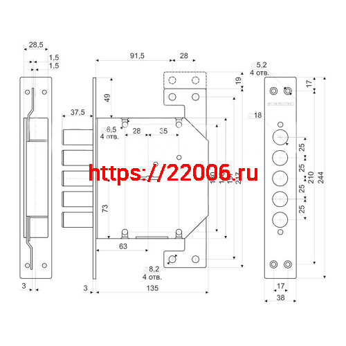 Замок Guardian (Гардиан) врезной сувальдный ЗВ 20.01 вп с тягами и верт. приводом, 4 кл. (длин. кл. 54 мм) /128:4443/ фото 2 Замок Guardian (Гардиан) врезной сувальдный ЗВ 20.01 вп с тягами и верт. приводом, 4 кл. (длин. кл. 54 мм) /128:4443/ фото 2