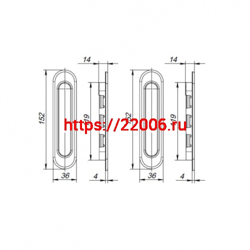 Ручка Punto (Пунто) для раздвижных дверей SH.SL152.010 (Soft LINE SL-010) SN матовый никель фото 3 Ручка Punto (Пунто) для раздвижных дверей SH.SL152.010 (Soft LINE SL-010) SN матовый никель фото 3