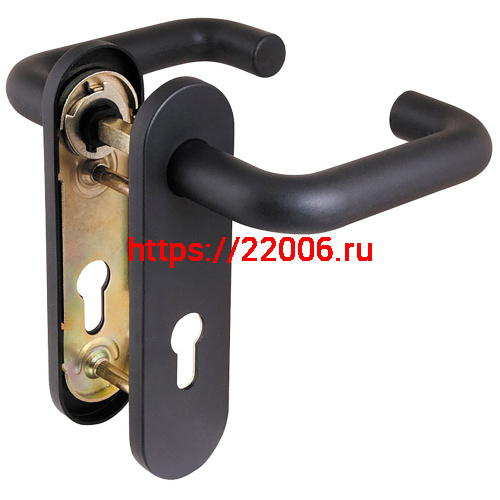 Ручка Fuaro (Фуаро) дверная FP.DH172.0433 NE (DH-0433 NE) (9x140) с пружиной BL-24 черный