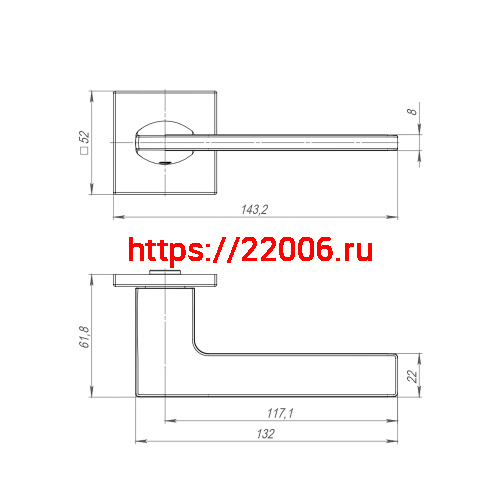 Ручка Punto (Пунто) раздельная K.ARC.Q52.MAIN SSC-16 сатин.хром фото 2 Ручка Punto (Пунто) раздельная K.ARC.Q52.MAIN SSC-16 сатин.хром фото 2